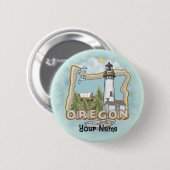 vuurtoren van Oregon Ronde Button 5,7 Cm (Voorkant /achterkant)