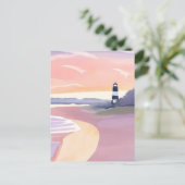 vuurtoren van Pastel | Waterverf aan de kust Briefkaart (Staand voorkant)