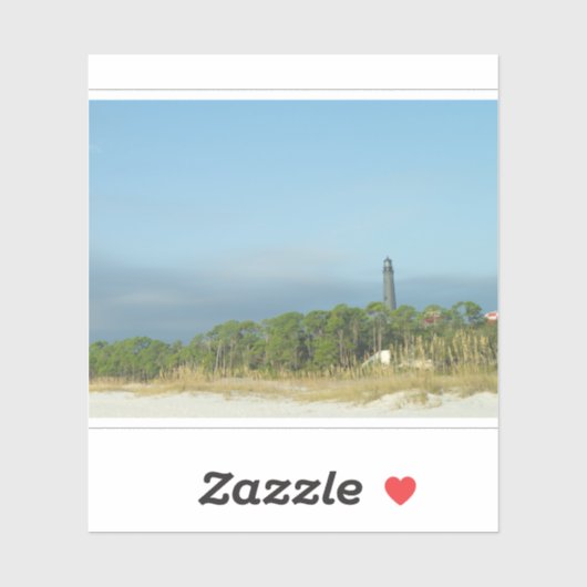Vuurtoren van Pensacola aan het strand Sticker (Vel)