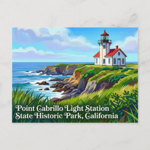 Vuurtoren van Point Cabrillo State Historic Park Briefkaart