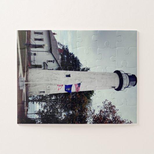 vuurtoren van Pointe Aux Barques in Michigan Legpuzzel (Horizontaal)