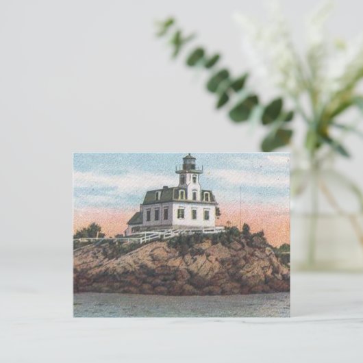vuurtoren van Pomham Rocks Briefkaart (Staand voorkant)