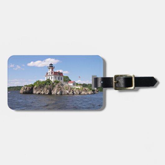 vuurtoren van Pomham Rocks, Rhode Island Bagagelabel (Voorkant horizontaal)