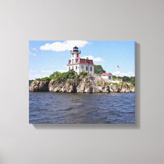 vuurtoren van Pomham Rocks, Rhode Island Canvas Afdruk (Voorkant)