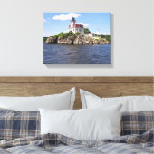 vuurtoren van Pomham Rocks, Rhode Island Canvas Afdruk (Insitu (Slaapkamer))