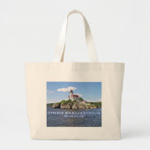 vuurtoren van Pomham Rocks, Rhode Island Grote Tote Bag (Voorkant)