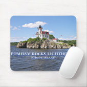 vuurtoren van Pomham Rocks, Rhode Island Mousepad Muismat (Met muis)