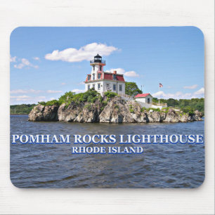 vuurtoren van Pomham Rocks, Rhode Island Mousepad Muismat