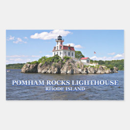 vuurtoren van Pomham Rocks, Rhode Island Rechthoekige Sticker