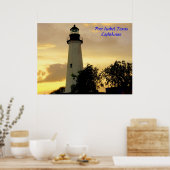 Vuurtoren van Port Isabel bij zonsondergang poster (Keuken)