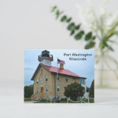 vuurtoren van Port Washington Wisconsin Briefkaart (Staand voorkant)