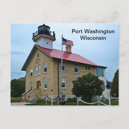 vuurtoren van Port Washington Wisconsin Briefkaart (Voorkant)