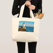 Vuurtoren van Portland Breakwater, Maine Grote Tote Bag (Voorkant (product))
