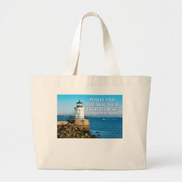 Vuurtoren van Portland Breakwater, Maine Grote Tote Bag