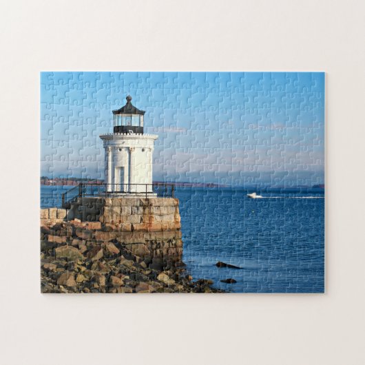Vuurtoren van Portland Breakwater, Maine Legpuzzel (Horizontaal)