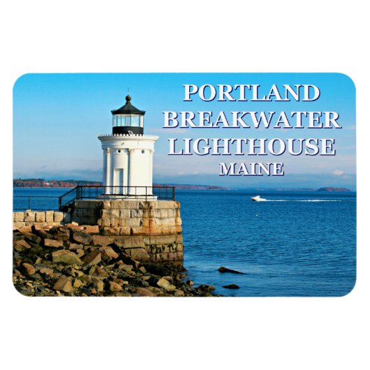 Vuurtoren van Portland Breakwater, Maine Magneet (Horizontaal)