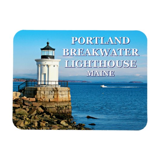 Vuurtoren van Portland Breakwater, Maine Magneet (Horizontaal)