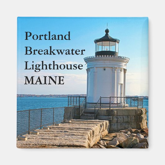 Vuurtoren van Portland Breakwater, Maine Magnet (Voorkant)