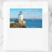 Vuurtoren van Portland Breakwater, Maine Rechthoekige Sticker (Tas)