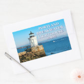 Vuurtoren van Portland Breakwater, Maine Rechthoekige Sticker (Envelop)