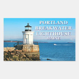 Vuurtoren van Portland Breakwater, Maine Rechthoekige Sticker
