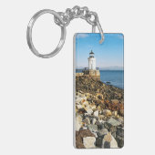 Vuurtoren van Portland Breakwater, Maine Sleutelhanger (Voorkant Links)
