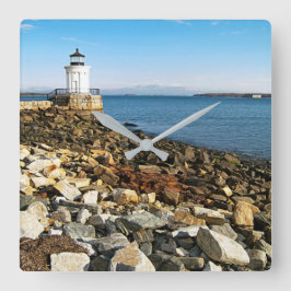 Vuurtoren van Portland Breakwater, Maine Vierkante Klok