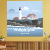 Vuurtoren van Portland Head Canvas Afdruk (Insitu (Woonkamer))