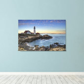 Vuurtoren van Portland Head Canvas Afdruk (Insitu (Houten vloer))