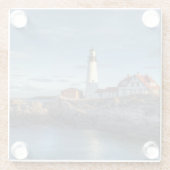 Vuurtoren van Portland Head Glazen Onderzetter (Achterkant)