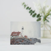 Vuurtoren van Portland Head in de mist Briefkaart (Staand voorkant)