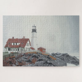 Vuurtoren van Portland Head in mist 1014-delig leg Legpuzzel