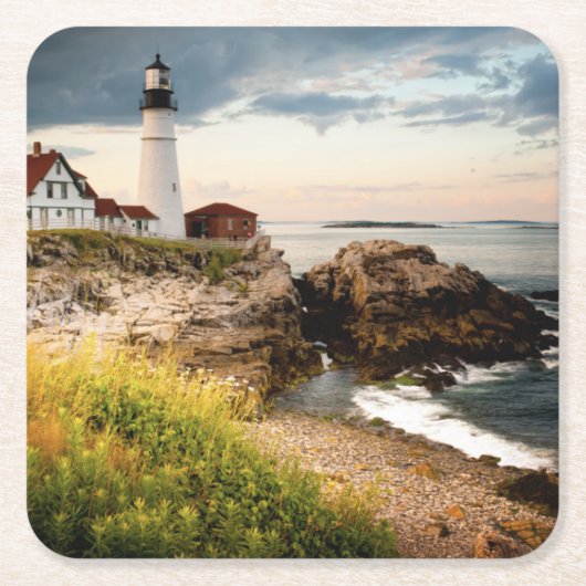 Vuurtoren van Portland Head | Kaap Elizabeth, ik Kartonnen Onderzetters (Voorkant)