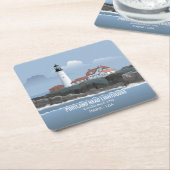 Vuurtoren van Portland Head Kartonnen Onderzetters (Schuin)