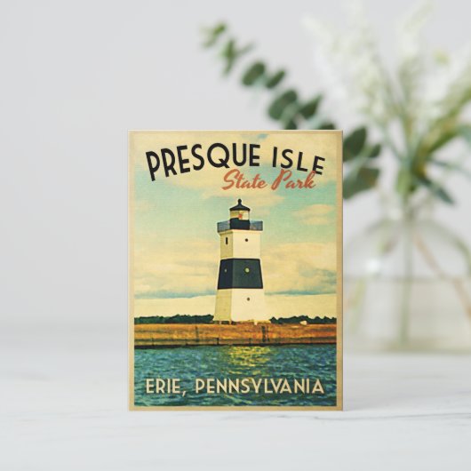 Vuurtoren van Presque Isle Briefkaart (Staand voorkant)