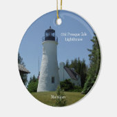 Vuurtoren van Presque Isle Keramisch Ornament (Links)