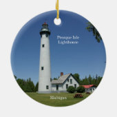 Vuurtoren van Presque Isle Keramisch Ornament (Achterkant)