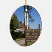 Vuurtoren van Presque Isle Keramisch Ornament (Rechts)