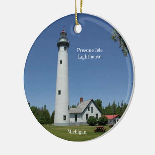 vuurtoren van Presque Isle Keramisch Ornament (Links)