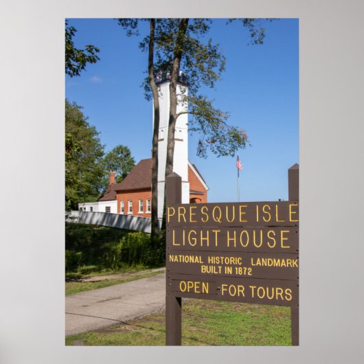 Vuurtoren van Presque Isle Poster (Voorkant)