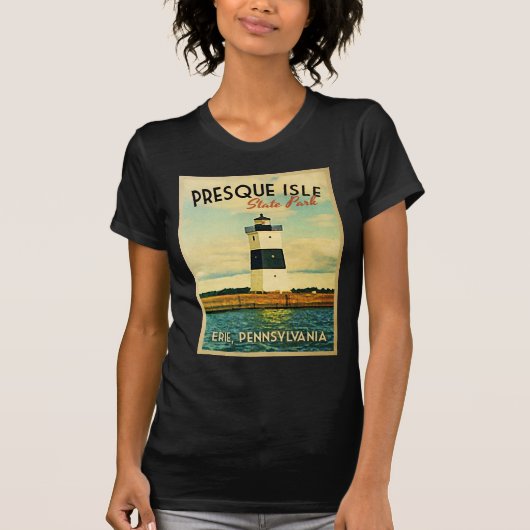 Vuurtoren van Presque Isle T-shirt (Voorkant)