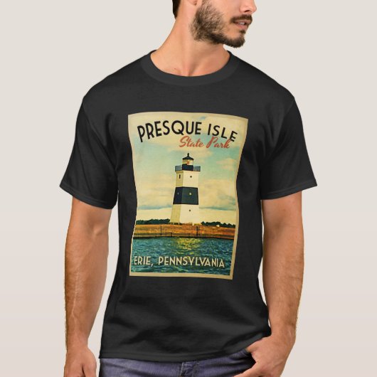 Vuurtoren van Presque Isle T-shirt (Voorkant)
