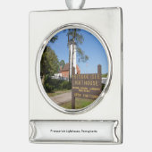 Vuurtoren van Presque Isle Verzilverd Banner Ornament (Links)