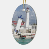 vuurtoren van Puerto Morelos Keramisch Ornament (Links)