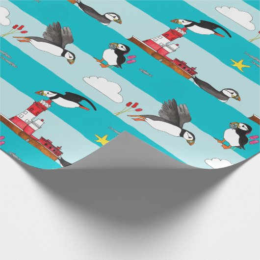 vuurtoren van Puffin Cadeaupapier (Hoek)