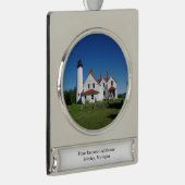 vuurtoren van punt Iroquois Verzilverd Banner Ornament (Rechts)