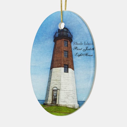 vuurtoren van punt Judith Keramisch Ornament (Links)