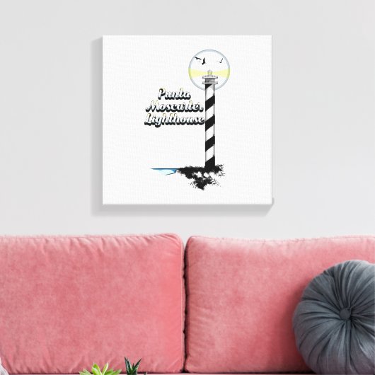 Vuurtoren van Punta Moscarter Canvas Afdruk (Insitu (Woonkamer))
