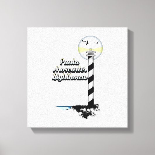 Vuurtoren van Punta Moscarter Canvas Afdruk (Voorkant)
