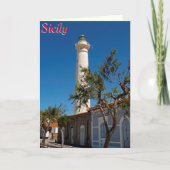 vuurtoren van Punta Secca, Sicilië, Italië Kaart (Voorkant)